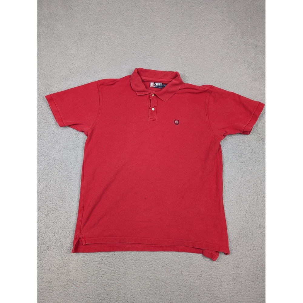 Chaps Ralph Lauren Polo Shirt‎ Mens XL Red Short Sleeve Embroidered Crest
